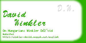 david winkler business card